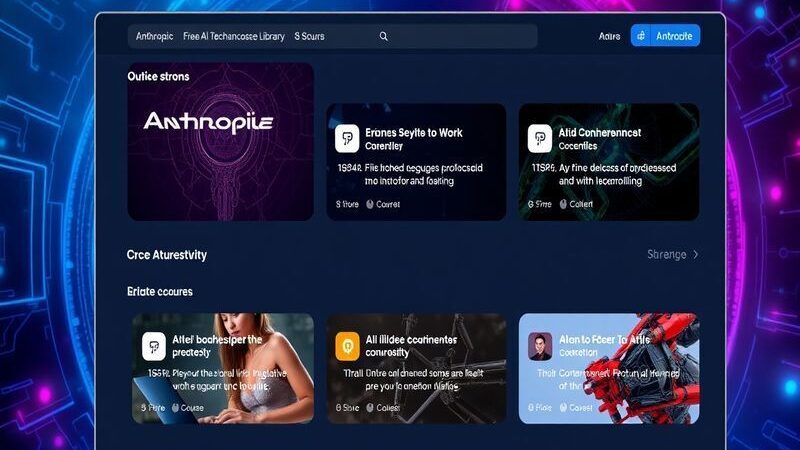 AI Exploring Anthropic's Free AI Course Library: Unlocking essential skills in artificial intelligence with accessible resources.
