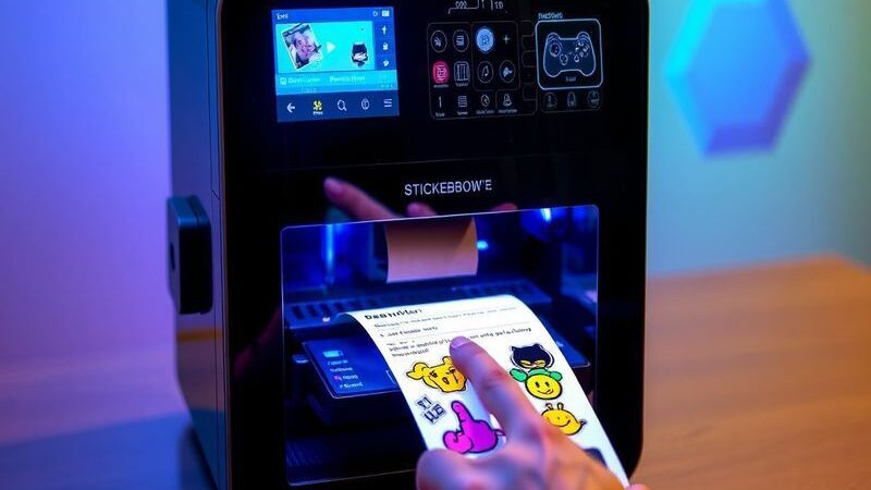 AI Stickerbox: The AI Printer That Turns Descriptions into Stickers: A unique gadget that utilizes AI to create custom stickers from user prompts.