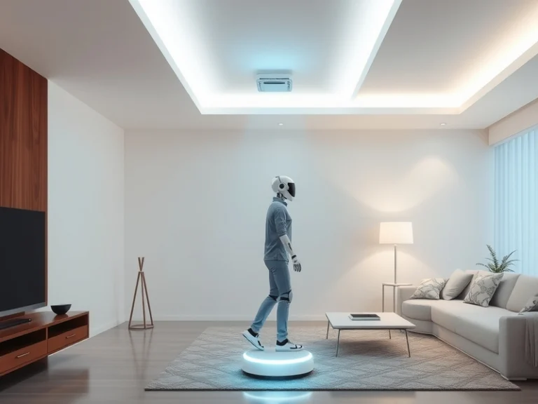 AI Innovations in Smart Home Technology: The Ceiling Robot: A look at a new home robot that follows users around the house, enhancing convenience and security.