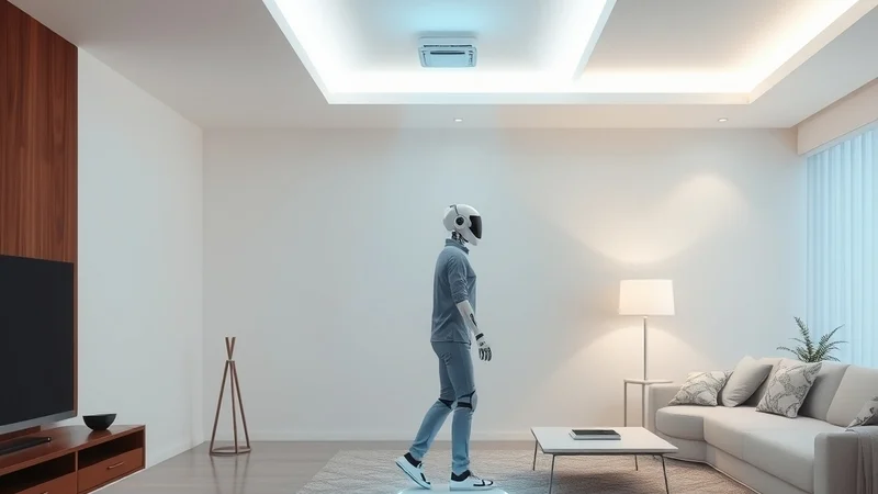 AI Innovations in Smart Home Technology: The Ceiling Robot: A look at a new home robot that follows users around the house, enhancing convenience and security.