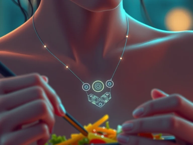 AI Automated Meal Logging with AI: Introducing a necklace that uses AI to automatically log food consumption, simplifying dietary tracking.