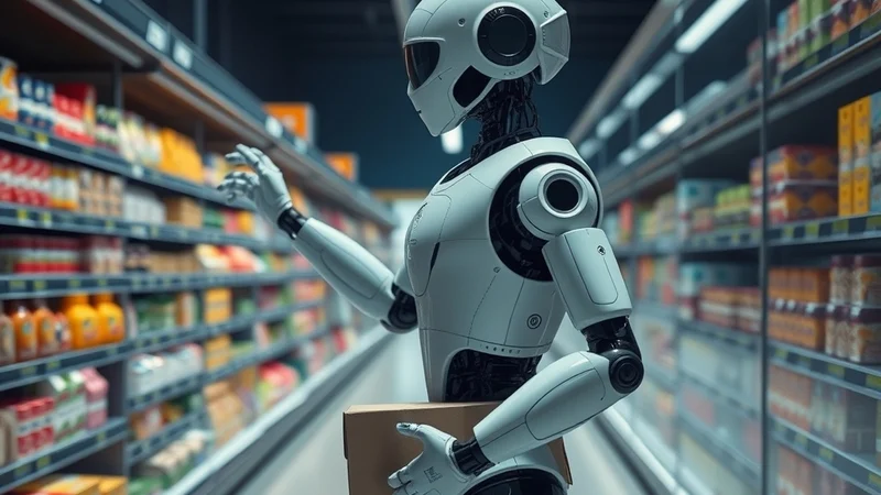 AI Humanoids Take the Night Shift: The integration of humanoid robots in grocery stores aims to optimize overnight restocking operations.